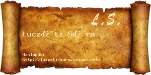 Luczáti Sára névjegykártya